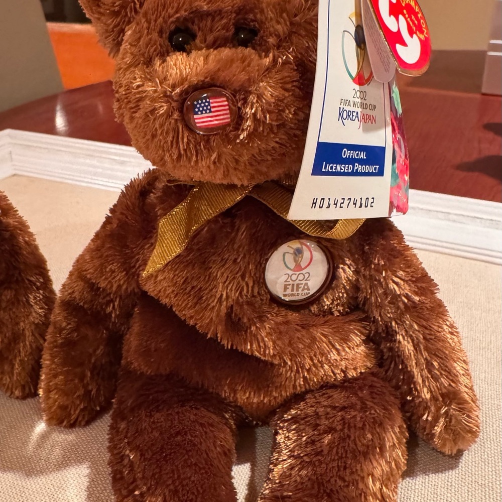 Ty USA & Portugal CHAMPION BEANIE BABY Bears FIFA World Cup Soccer 2002, NWT - Picture 2 of 12